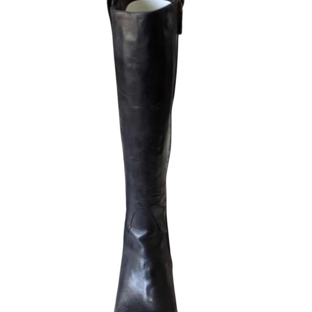 Lemargo Italian Leather Black Knee High Boots - Picture 8 of 15
